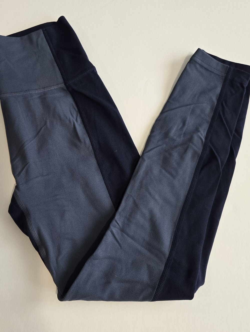 Athleta Colorblock Navy and Blue-Gray Leggings